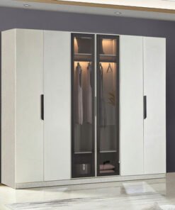 Grandeura 6-Door Wardrobe with Transparent Glass