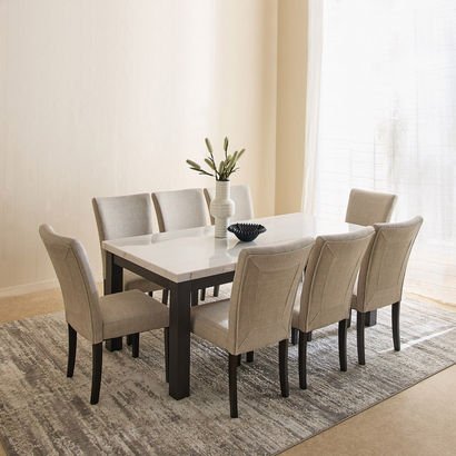 Orlando NXT 8-Seater Marble Top Dining Table Set