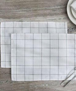 Blanco 2-Piece Check Placemat Set -33x48 cm
