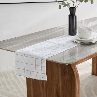 Blanco Check Table Runner - 33x180 cm