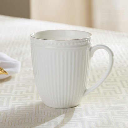 Embossed Line New Bone China Mug - 300 ml