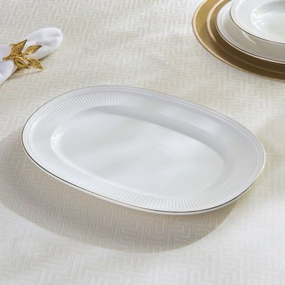 Embossed Line New Bone China Serving Platter - 35 ...