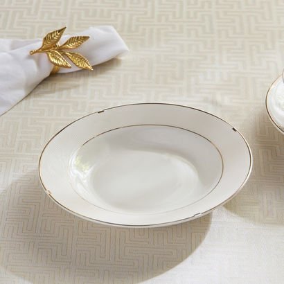 Rib Porcelain Soup Plate - 20 cm