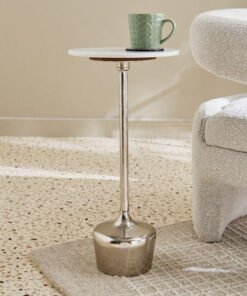 Cavon Alfred Genuine Marble Top Accent Table