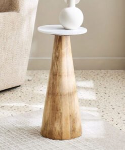 Vendra Flavio Genuine Marble Top Accent Table