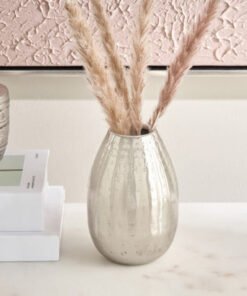 Avya Metal Etched Vase - 10x10x15 cm