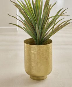 Avya Metal Hammered Planter with Base - 25x25x32 c...