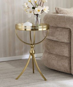 Vendra Mandrel Mirror Top Accent Table