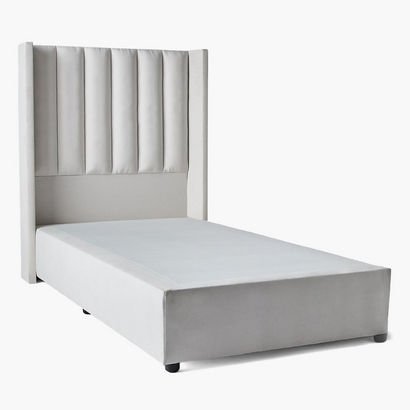 Curvy Wing Back Single Upholstered Bed - 90x200 cm