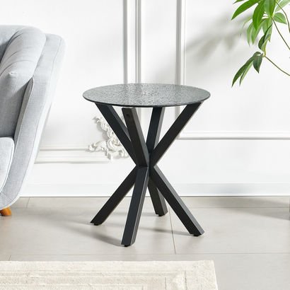 Waver Textured Glass End Table