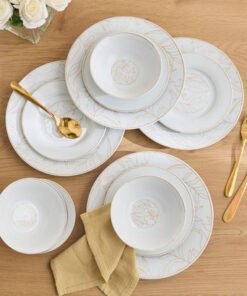 Premia 12-Piece Porcelain with leaf Dinner Set - S...