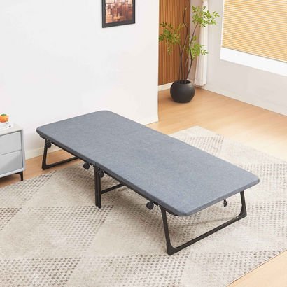 Movo Jazz Foldable Metal Guest Single Bed with Mat...