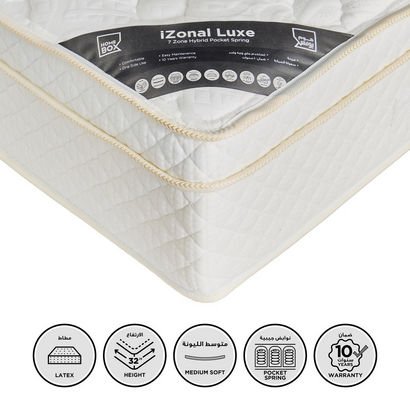 SleepLuxe iZonal Luxe Medium Soft 7 Zone Hybrid Po...