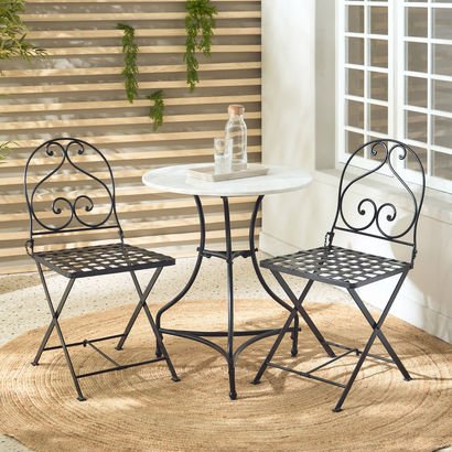 Vera Joy 3-Piece Genuine Marble Top Balcony Set