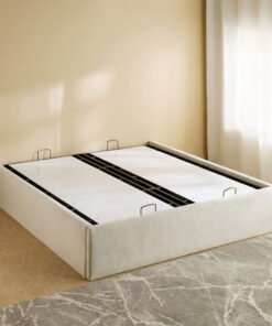 Hampton Upholstered Hydraulic Storage Queen Bed Ba...