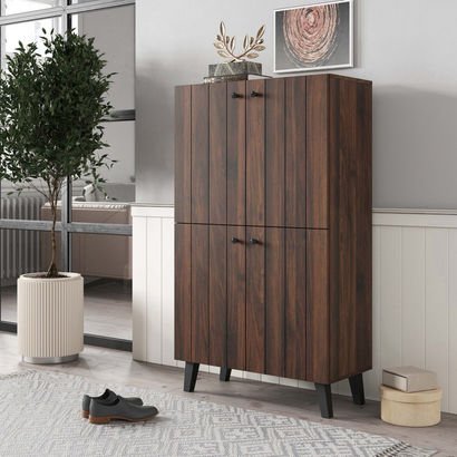 Kairo 18-Pair Tall Shoe Cabinet with 4 Doors