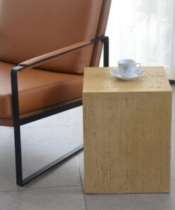 Spazio Faux Travertine End Table
