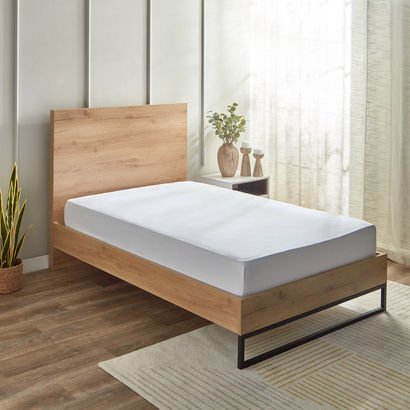 White Haven Pori Sateen Cotton Twin Fitted Sheet -...
