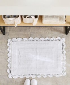 White Haven Lace Cotton Bath Mat - 60x90 cm