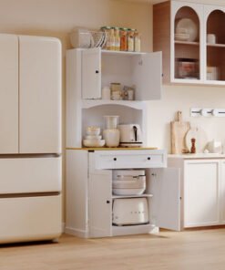 Sky 4-Door Kitchen Cabinet Coffee Corner with Draw...