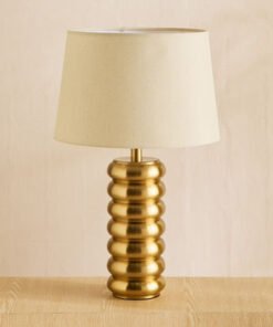 Blythe Sturdy Metal Table Lamp with Linen Shade - ...