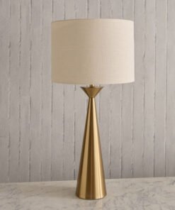 Antark Ethan Big Size Metal Table Lamp with Linen ...