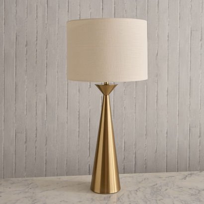 Antark Ethan Big Size Metal Table Lamp with Linen ...