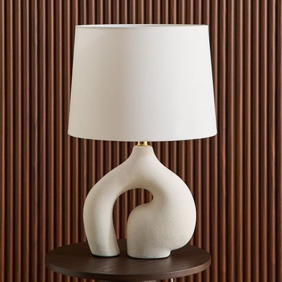 Nash Zoe Big Size Ceramic Table Lamp with Linen Sh...