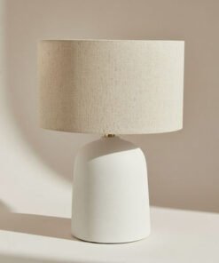 Nash Zoe Big Ceramic Table Lamp with Linen Shade -...