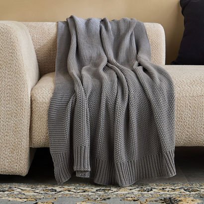 ReVive Knitted Recycled Cotton Throw - 127x152 cm