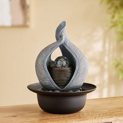 Claro Modern Fountain with Rolling Ball and LED Li...