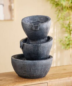Claro Zen Fountain with LED Lights - 33x33x43 cm