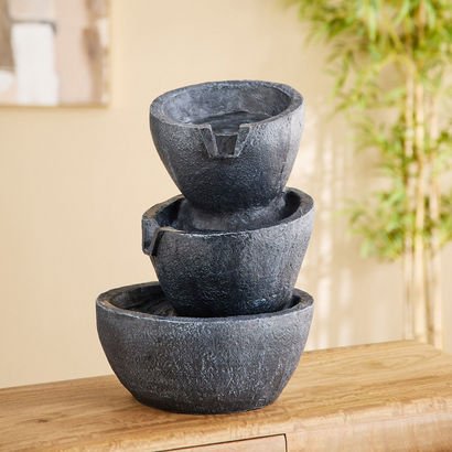 Claro Zen Fountain with LED Lights - 33x33x43 cm