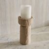 Canto Luxe Travetine Finish Polyresin Pillar Candl...
