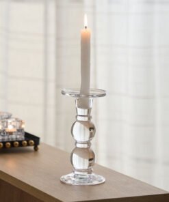 Tamara Heavy Glass Crystalline Clear Medium Candle...