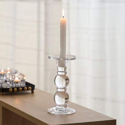 Tamara Heavy Glass Crystalline Clear Medium Candle...
