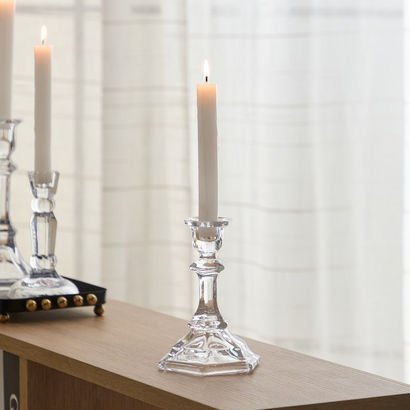Tamara Heavy Glass Crystalline Clear Medium Candle...