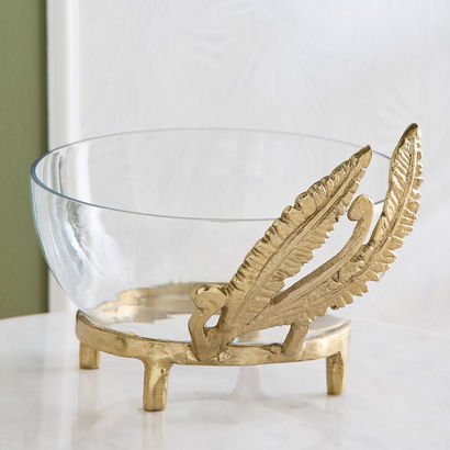 Eternity Bloom Aluminium Fern Twine Footed Glass B...
