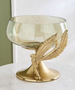 Eternity Bloom Aluminium Fern Twine Pedestal Glass...