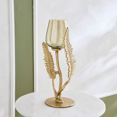 Eternity Bloom Aluminium Fern Twine Candleholder -...