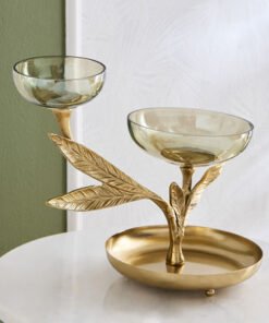 Eternity Bloom Aluminium Decorative Leaf Condiment...
