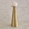 Melrose Litt Aluminium Textured Pillar Candleholde...