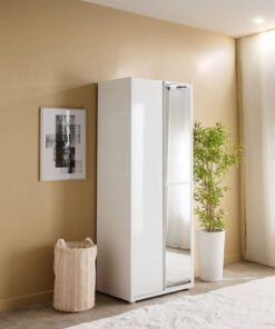 Artisan 2-Door Glossy Wardrobe with Drawer & Mirro...