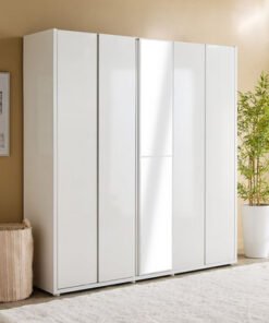 Artisan 5-Door Glossy Wardrobe with Mirror