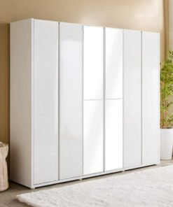 Artisan 6-Door Glossy Wardrobe with 2 Mirrors