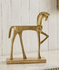 Astro Aluminium Horse Accent with Wooden Base - 23...