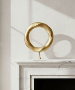Blake Aluminium Round Table Accent with Marble Acc...
