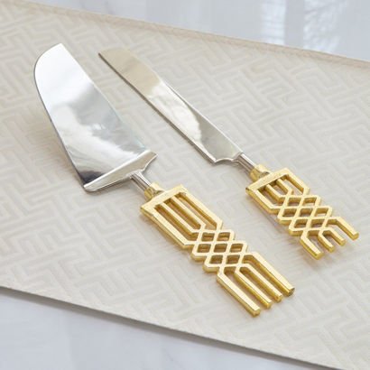Aniq Stainless Steel 2-Piece Cake Server and Knife...