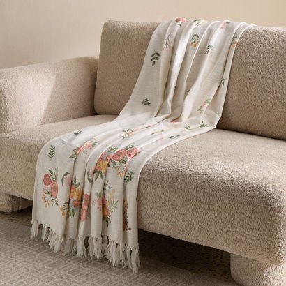 Age Embroidered Cotton Throw - 127x152 cm