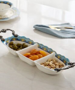 Angelic 3-Partition Serving Platter with Handle - ...